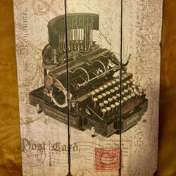 Distressed Vintage Typewriter Wall Art