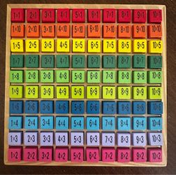 10x10 Wooden Multiplication Table Blocks