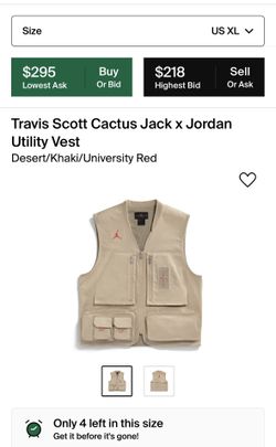 メンズウェア Air Jordan x Cactus Jack Utility Vest XL Travis Scott Cactus Jack x Jordan Utility Vest Desert/Khaki