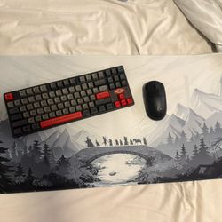 Lord Of The Rings Drop Keyboard And Mat With Wireless Logitech Pro Mouse