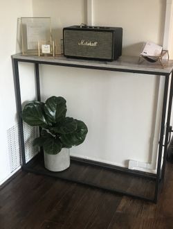 Faux Black And White Marble Console Table 