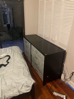 Black dresser chest of drawers bedroom
