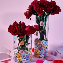 12in Conversation Hearts Vase with Valentine’s Day Goodies!