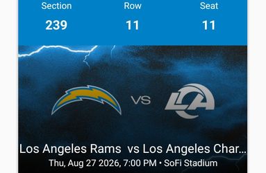 2 Premier Sec 239 Chargers tickets