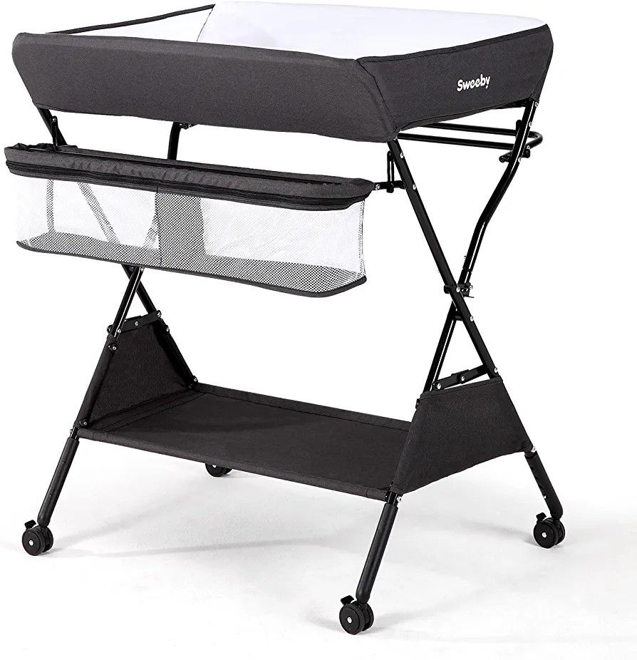 Sweeby Infant Changing Table with Changing Pad- Dark Black