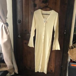 White Long Sleeve Dress 