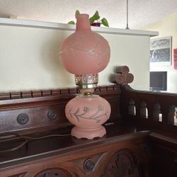 Antique Pink Hurricane Light. 