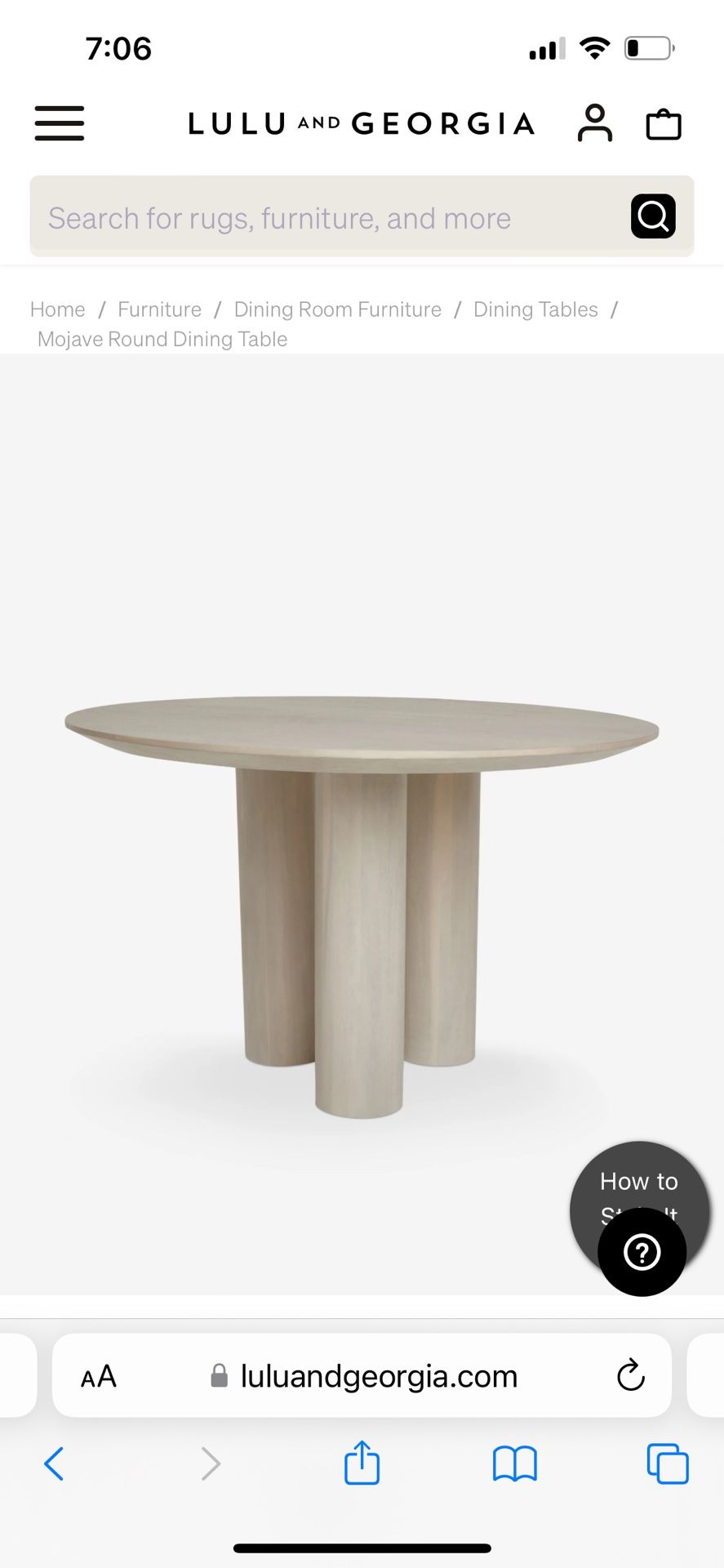 LULU AND GEORGIA - Mojave Round Dining Table