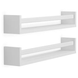 Set of 2 white floating shelves new in box