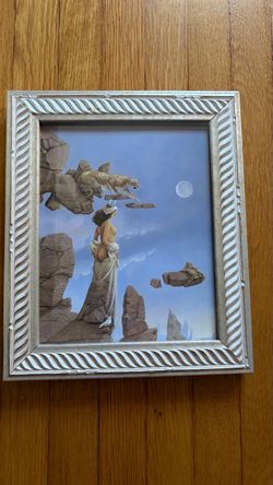 Framed Michael Parkes "Rock Dove" Surreal Fantasy Magazine Art Print – 10x12