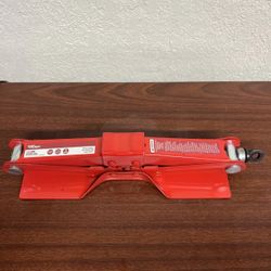 Hyper Tough 1.5 Ton Scissor Jack Red w/ Large Base Emergency Spare Tire Jack