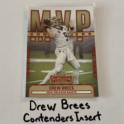 Drew Brees New Orleans Saints Hall of Fame QB Contenders Short Print Insert Card.