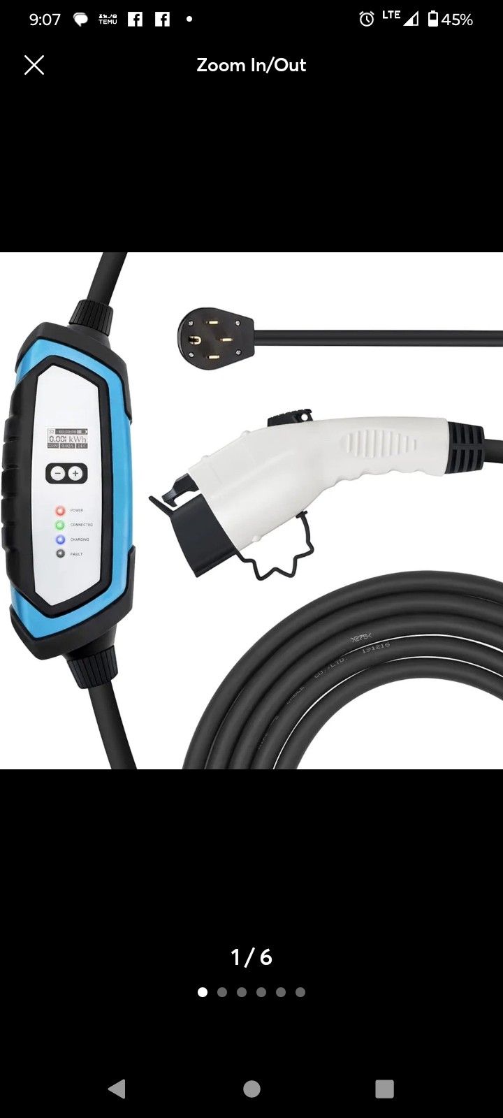 BougeRV Level 2 EV Charger, 240V 32Amp 25 Feet Charging Cable