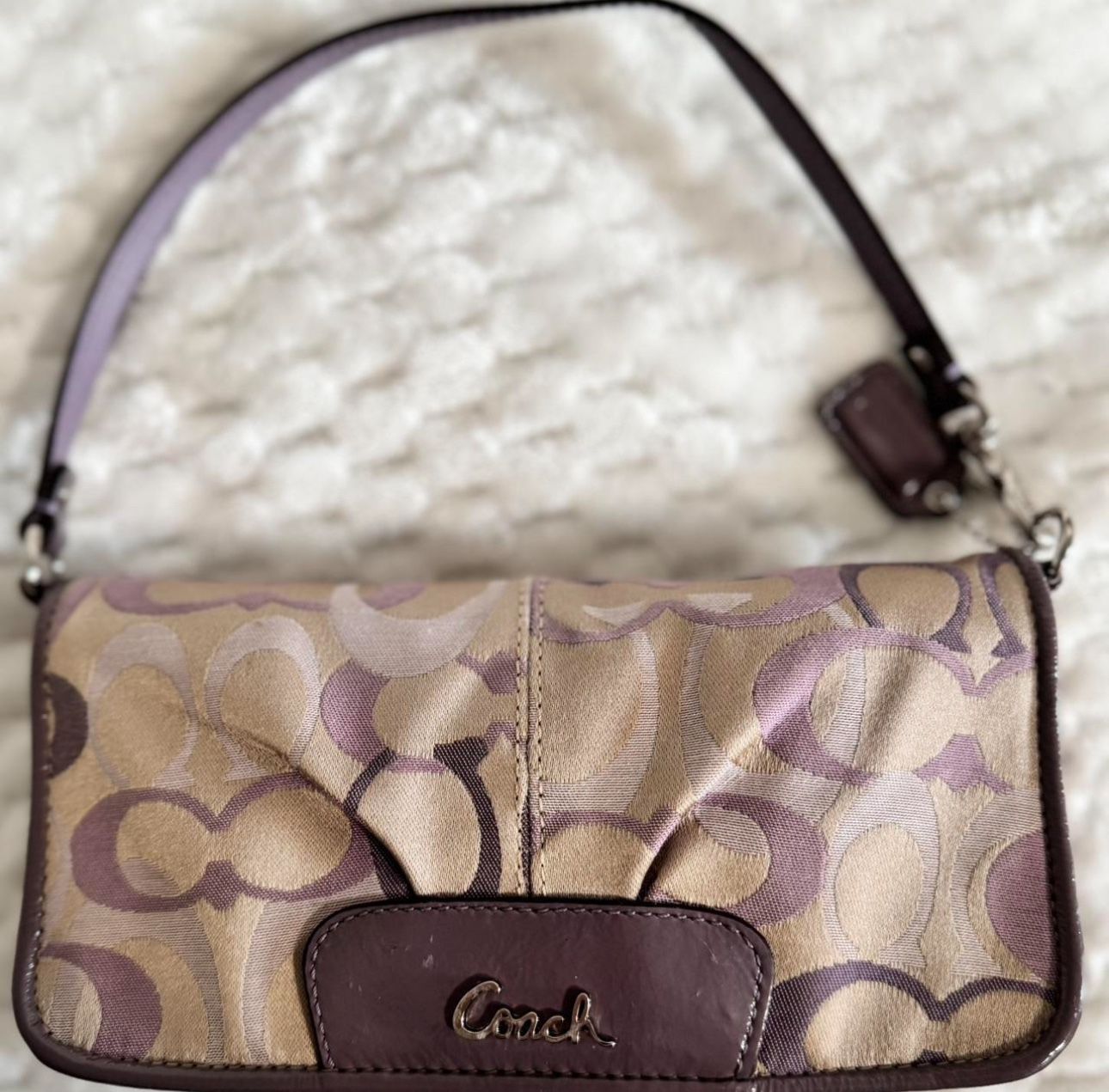 purple mini coach shoulder bag !!