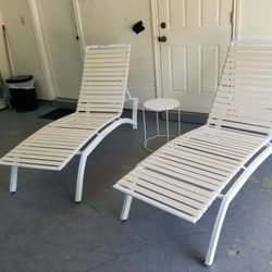 camastros de jardin o alberca de aluminio con mesita 