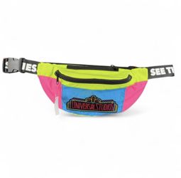 New Universal Studios Retro Neon Fanny Pack Waist Bag -Pink/Yellow/Blue NWT
