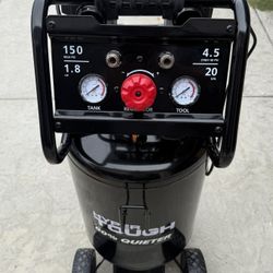 Hyper Tough 20 Gallon 1.8 HP Vertical Quiet air compressor 150psi
