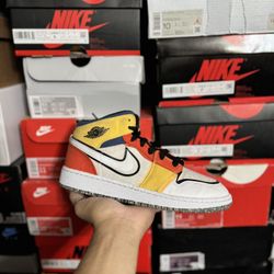 Jordan 1 Mid Multi-Color Canvas size 5.5Y USED