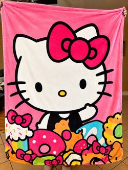 🎀 Hello Kitty Pink Plush Blanket – Super Cute & Cozy!