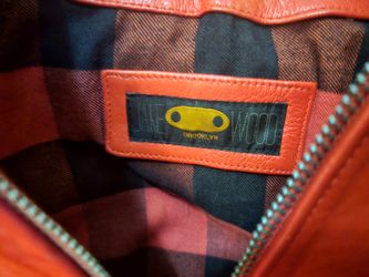 Jakewood Red Lambskin Leather Bomber Jacket Style #2066 size- XL