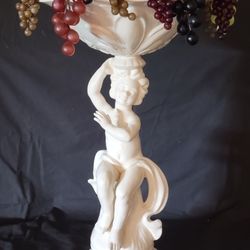 22" Tall White Ceramic Cherub Centerpiece