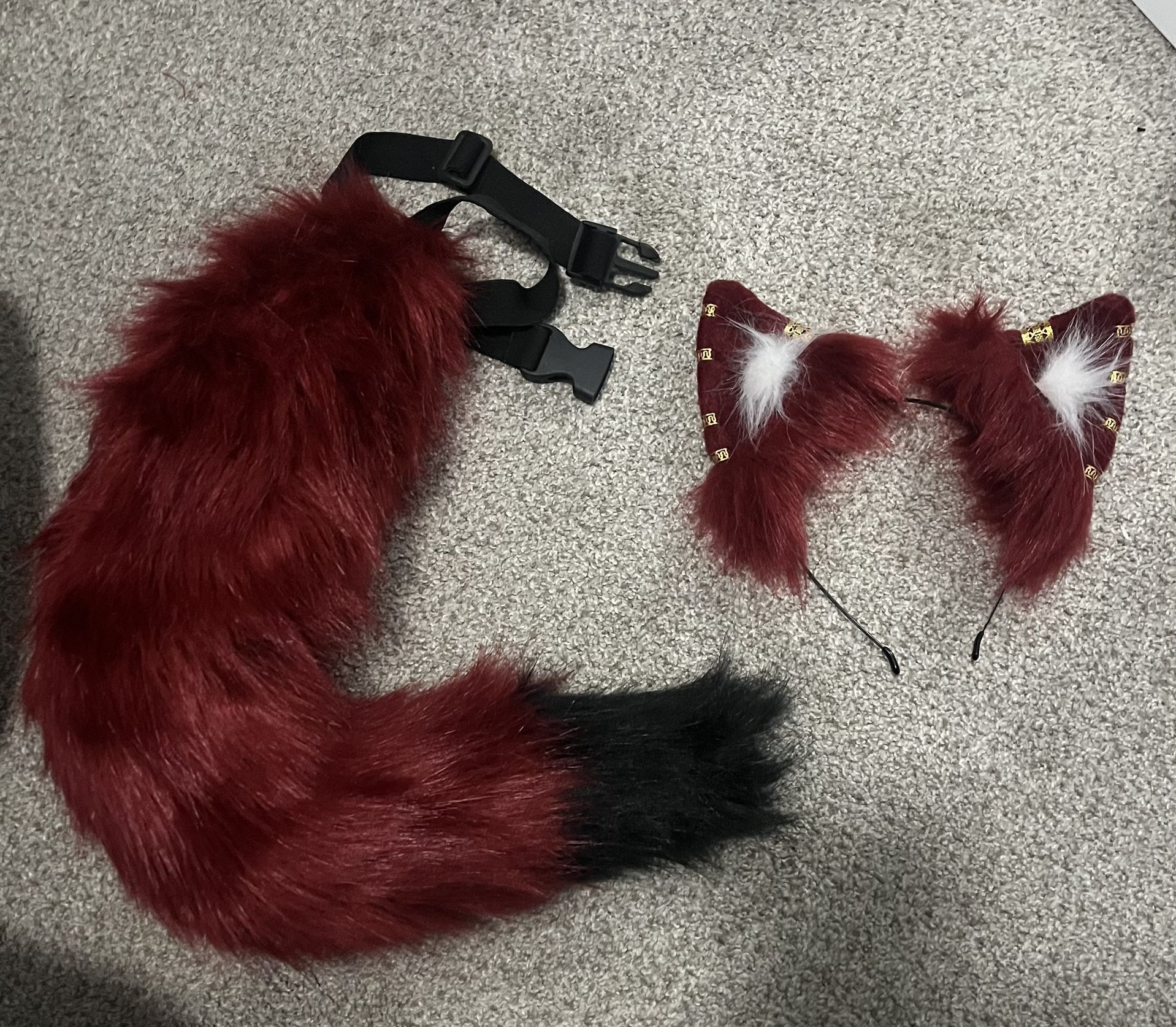 π¦ Red Fox Ears & Tail Set with Beads β Cute, Playful, and Stylish! β¨