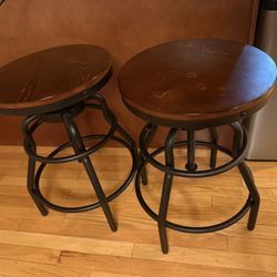 2 Industrial Bar Stools
