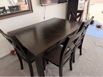 Dining table set with bench and extension
