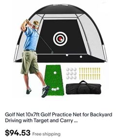 10x7ft Golf Practice Net with Target