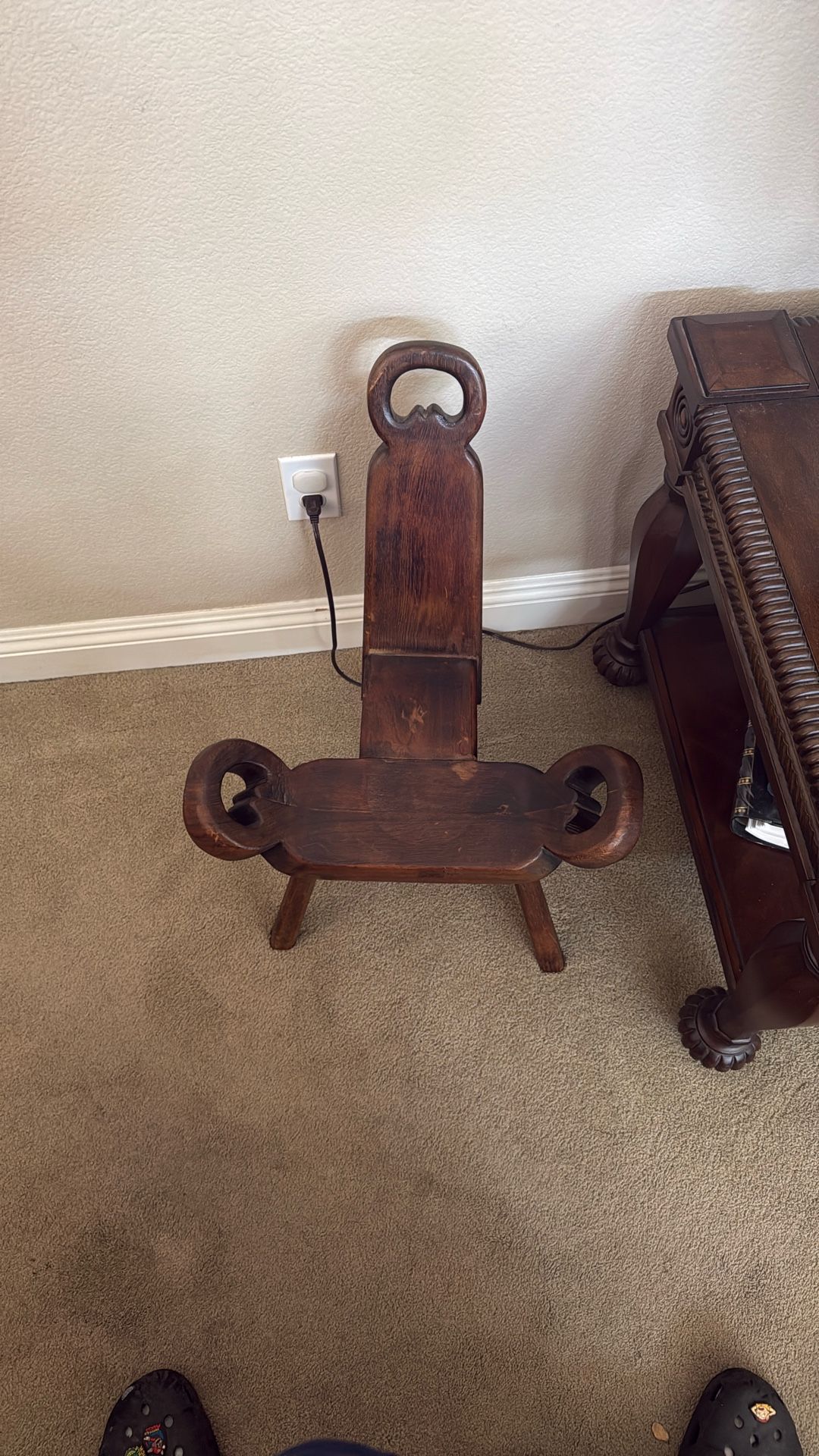 Vintage Birthing Chair Stool Antique