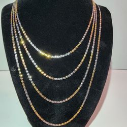 .925 Sterling Silver Valentino Chain Set