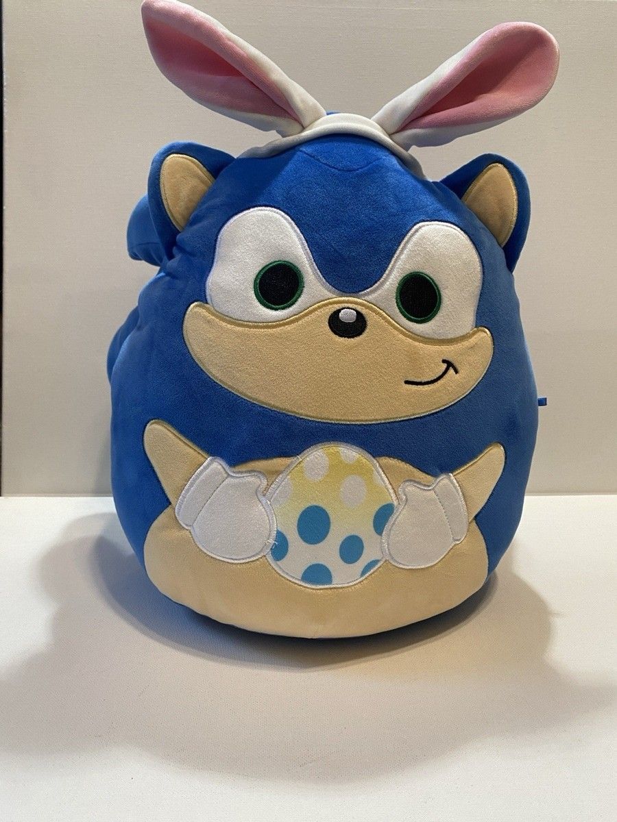 Sonic Squishmallows Sonic the Hedgehog With Easter Bunny Ears 12" Plush New