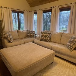 Like New Couch, Loveseat, Oversized Ottoman