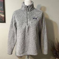 Patagonia Sweater Womens Size S Small Gray Los Gatos 1/4 Zip Sherpa Fleece Pullover Long Sleeve Shirt Top 