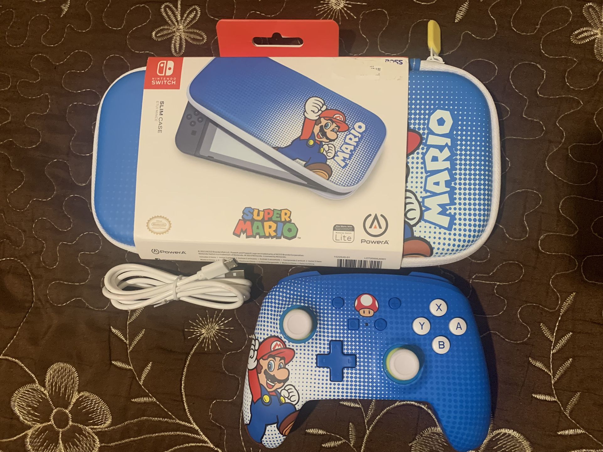 Mario Nintendo Switch Carrying Case And Controller Bundle