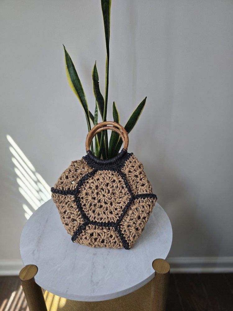 $45ea Handcrafted Raffia Bag