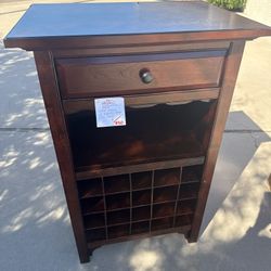 Wooden Wine Rack With Storage For Bottles/Glasses