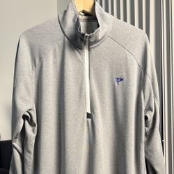 Grey TravisMathew 1/4 Zip Pullover “Old Buddy” Golf Sweatshirt – Size XL