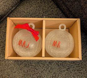 Rae Dunn Glass Christmas Ornaments