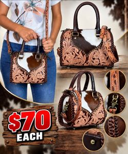 Cow print leather purse