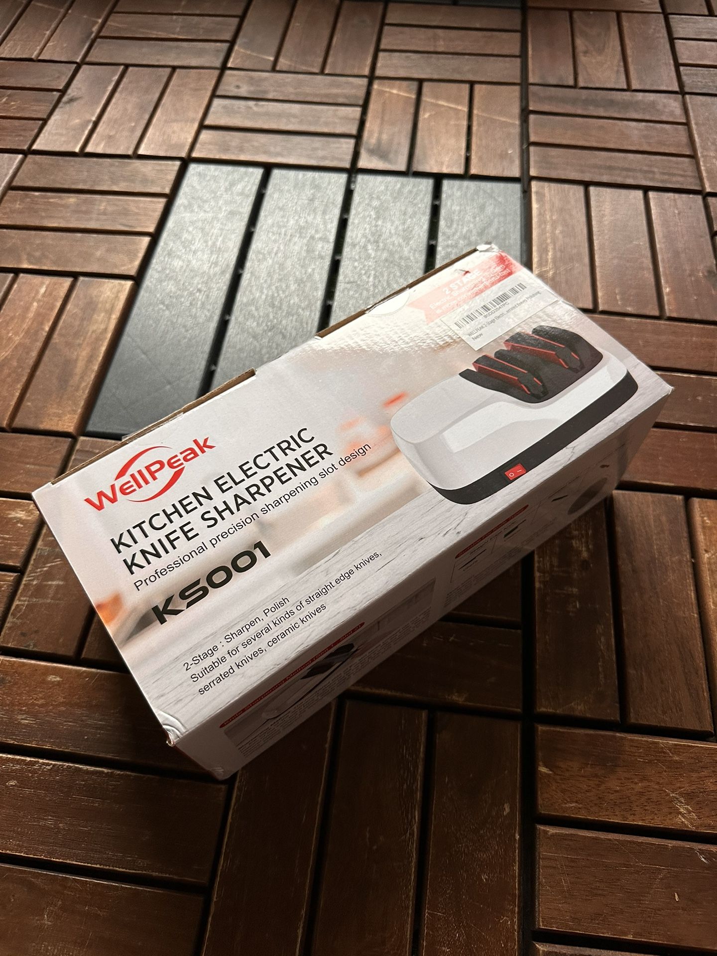 Electric Knife Sharpener for 20-Degree Knifes, Diamond Abrasive Sharpening for Straight Edge Chef Knives, Ceramic Hone for Chef Knives, Serrated Knive