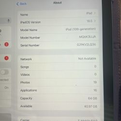 iPad 10th Generation 64gb