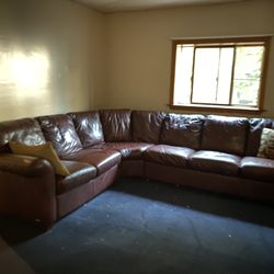 Sectional Faux Leather Sectional W Matching Chair