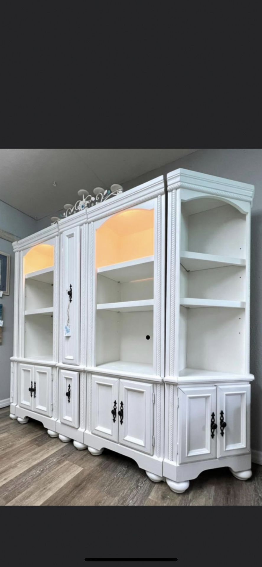 Five Shelf, Unique White Cabinet, Shelving