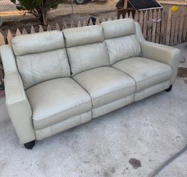 Leather reclining sofa