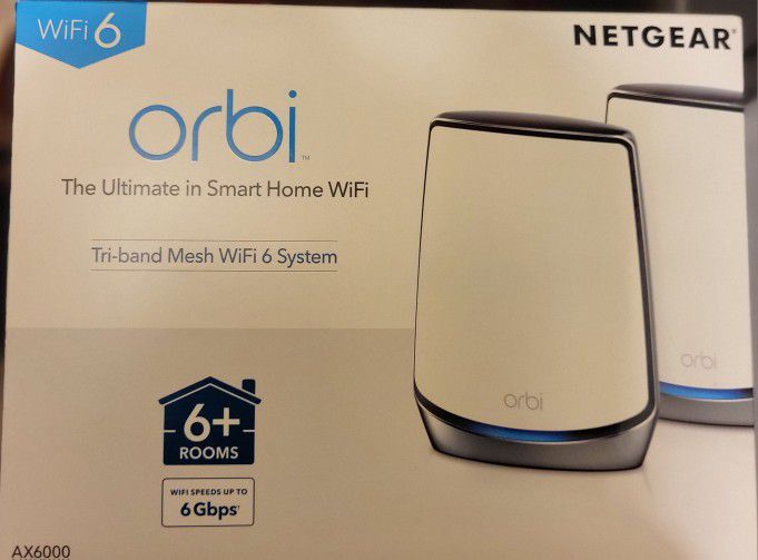 NETGEAR Orbi Whole Home Tri-band Mesh WiFi 6 System (RBK852) – Router with 1 Satellite Extender | Coverage up to 5,000 sq. ft., 100 Devices | AX6000 (