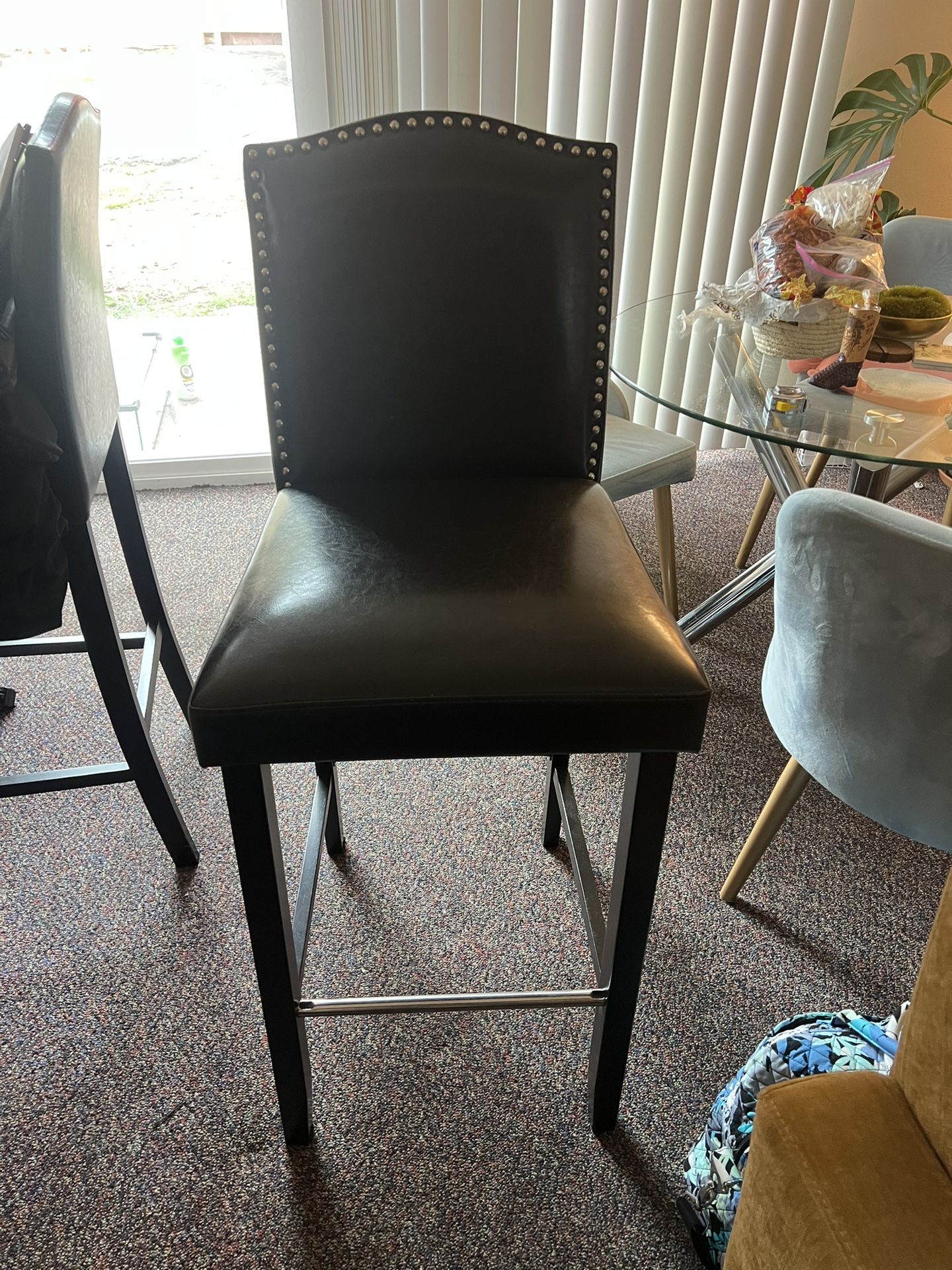 Faux Leather Bar Stool (Set of 2)