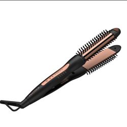 MIRACOMB 3-in-1 Hair Straightener Curling Iron 1.25 Inch Tourmaline Ceramic Flat Iron Hot Brush