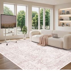 Pink Rug for Girls Bedroom Washable 6x9 Area Rugs for Living Room Kids Nursery Playroom Kitchen Dining Dorm Farmhouse Office Classroom Low Pile Non-Sl