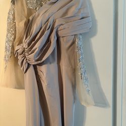 Stunning Silver Evening Gown